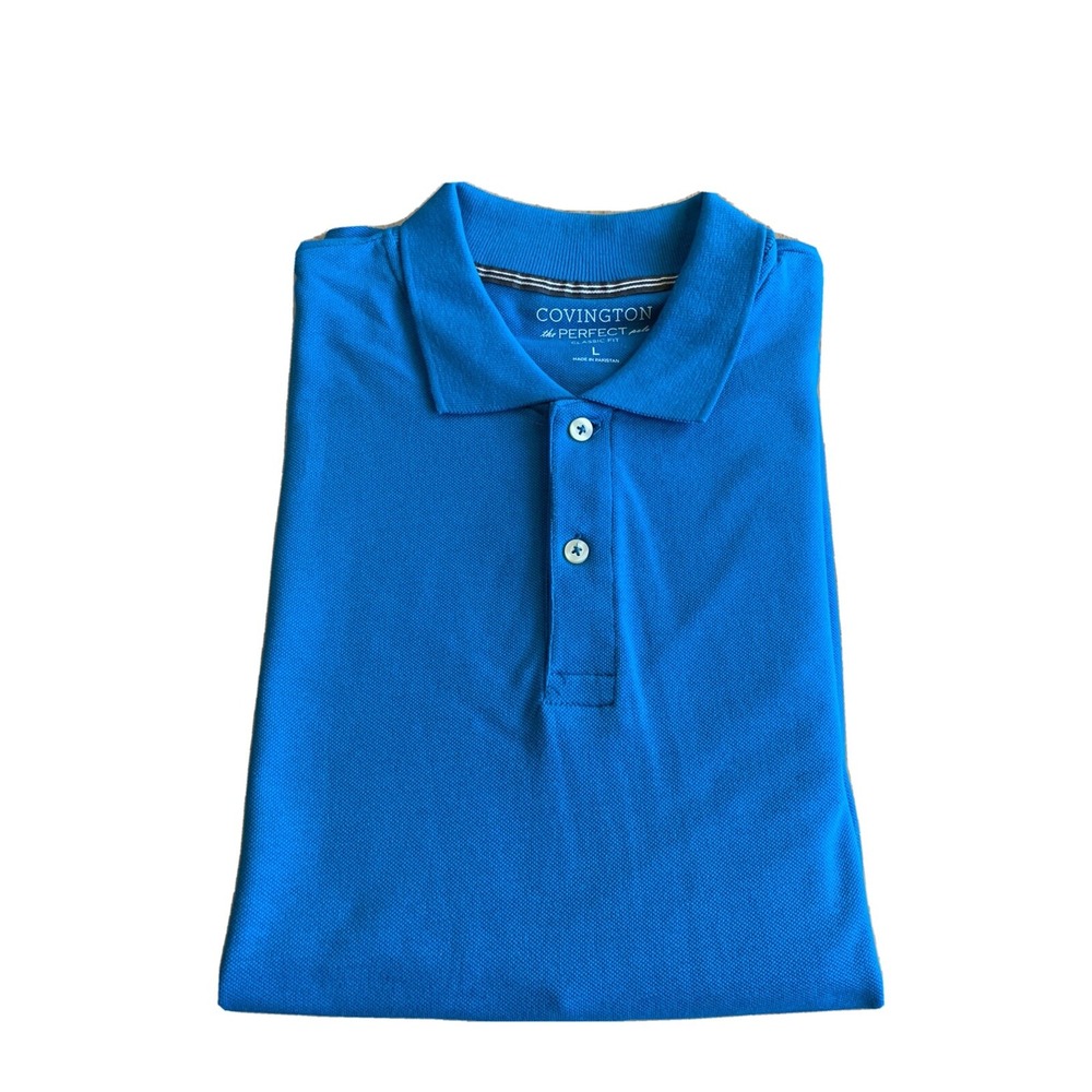 Covington Men's Blue  The Perfect Polo Classic‎ Fit Casual Polo Shirt Size Large